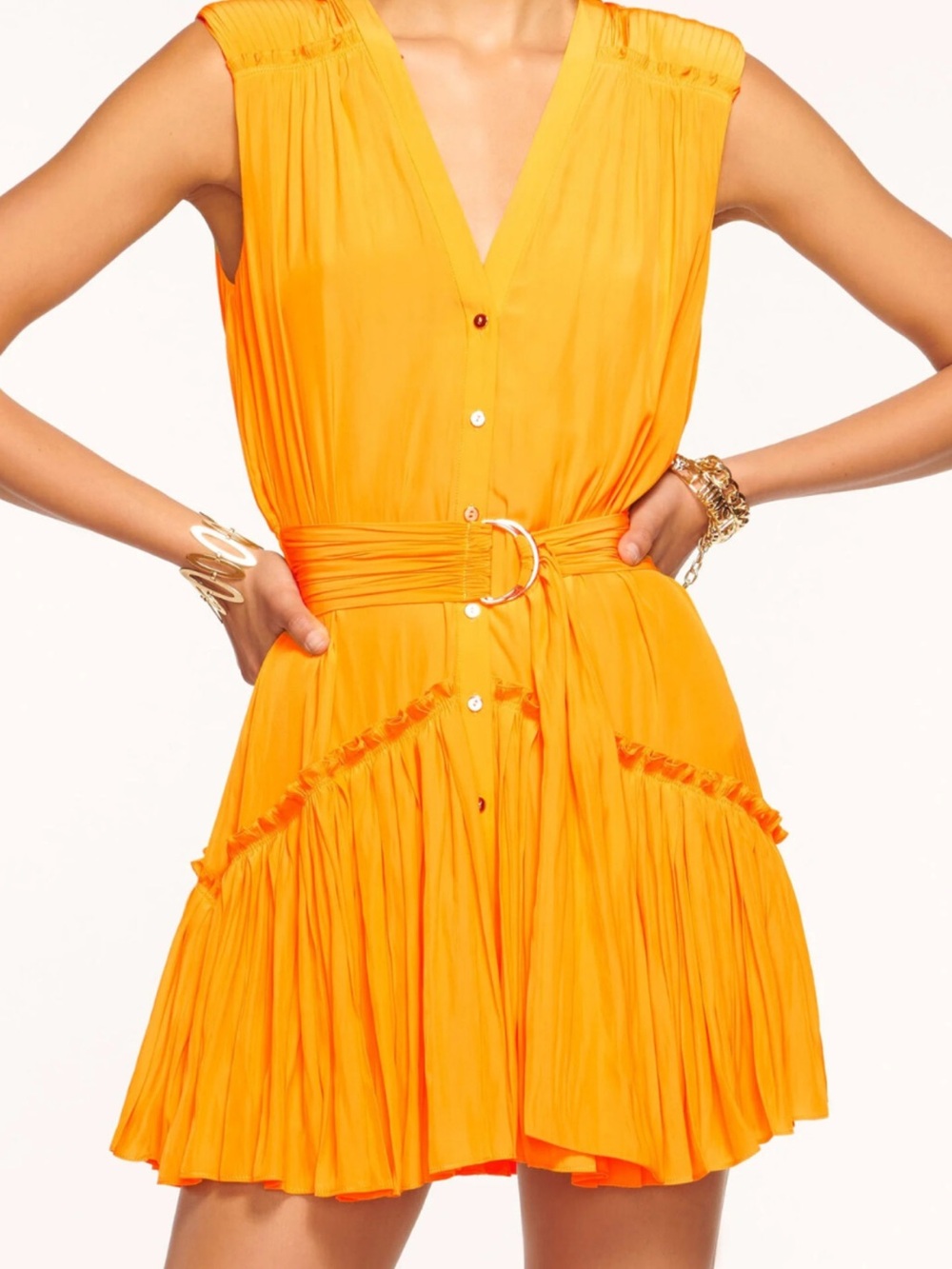 yellow Ramy Brook Miley sleeveless mini dress